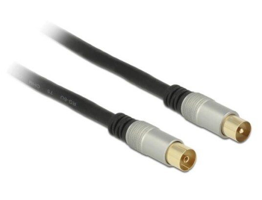 Delock Antennenkabel IEC  > IEC St/Bu 2.00m Premium schwarz