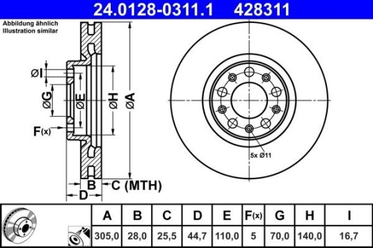 Bremsecaliper ATE 24.3571-9775.5