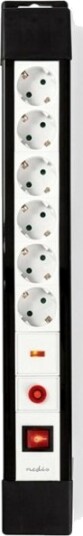 Nedis 6 veis skjøtekontakt med overspenningsvern 3m hvit/sort EXS630SPF1PRO Nedis 6 veis skjøtekontakt med overspenningsvern 3m hvit/sort EXS630SPF1PRO