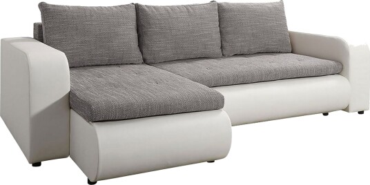 Lecanto 3 seters Sovesofa med Divan Kunstlær/Grå/Hvit