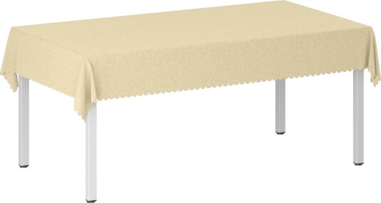 vidaXL Bordduk 5 stk. Rektangulær Kremhvit 110 x 180 cm