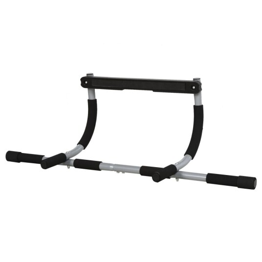 Pull-Up Bar Multifunksjonell Treningsholder, Dørstang Av Stål Og Skum, Sort + Grå, 92X40X17Cm Pull-Up Bar Multifunksjonell Treningsholder, Dørstang Av Stål Og Skum, Sort + Grå, 92X40X17Cm