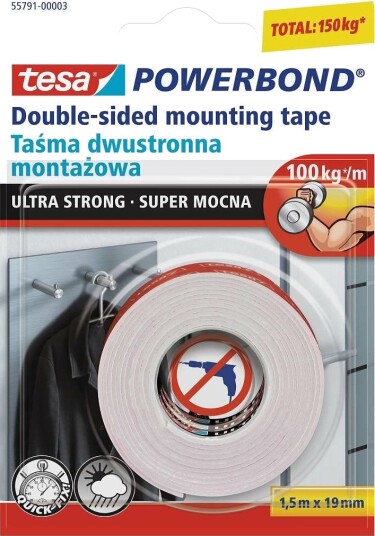 Tesa Dvipuse Lipnioji Josta „Ultra Strong“ 1,5 M X 19 Mm