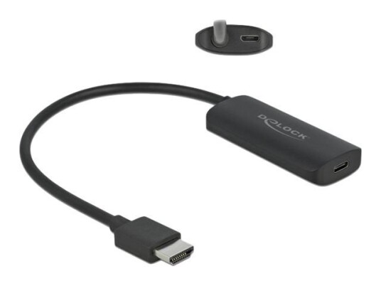 Delock HDMI til USB-C Adapter 4K 60 Hz 24 cm Svart