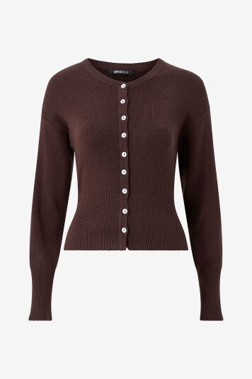 Gina Tricot Kardigan Fitted Knitted Cardigan Brun Gina Tricot Kardigan Fitted Knitted Cardigan Brun