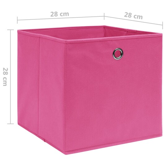 vidaXL Oppbevaringsbokser 10 stk uvevd stoff 28x28x28 cm rosa vidaXL Oppbevaringsbokser 10 stk uvevd stoff 28x28x28 cm rosa