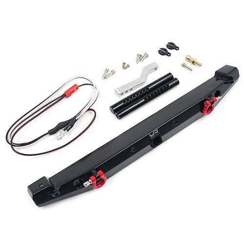 Yeah Racing TRX4-058BK Aluminum Alloy Tow Hook Rear Bumper w/ LE