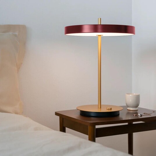 Asteria bordlampe - Messing/rød