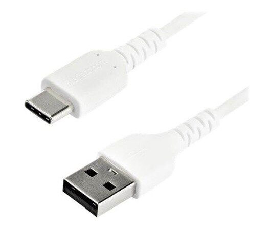 StarTech USB 2.0 A til C Kabel 2m - Hvit - Aramid Fiber - Heavy Duty