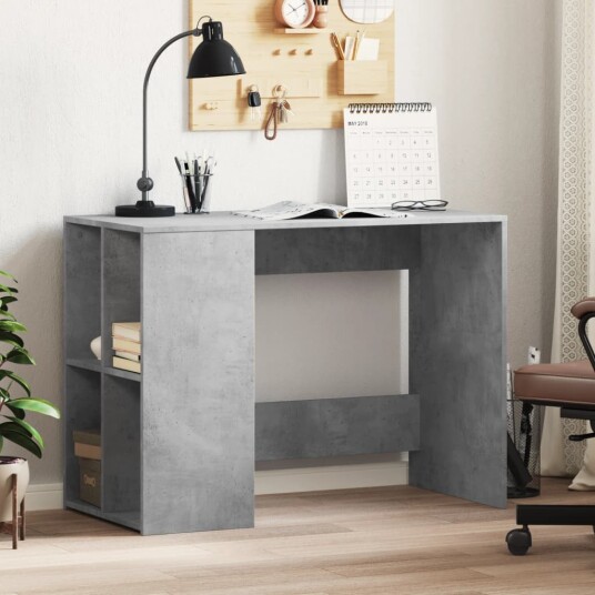  Skrivebord betonggrå 102x50x75 cm konstruert tre