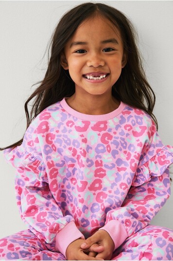 Ellos Collection Genser med volanger Rosa