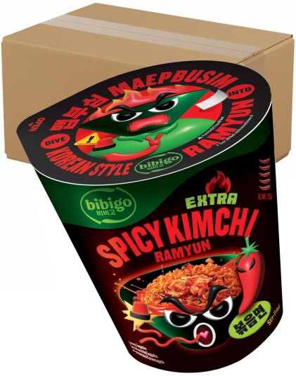 8 stk Extra Spicy Kimchi Ramyun   Extra Sterk Kimchismak   BIBIGO   Hel Eske 784 gram Korea