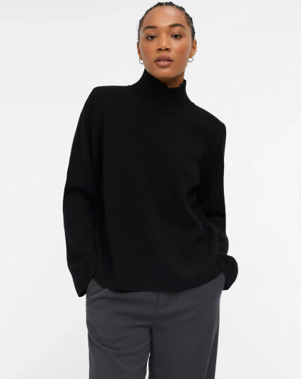 Object Objreynard High Neck Pullover Noos - Black - S Object Objreynard High Neck Pullover Noos - Black - S