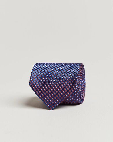 Eton Silk Geometric Weave Tie Blue/Red Eton Silk Geometric Weave Tie Blue/Red