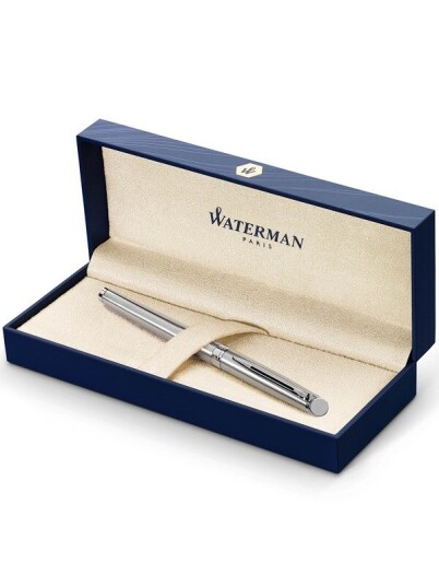 Waterman Hémisphère Fountain Pen Stainless Steel with Chrome Trim Medium Nib Blå Ink Gift Box Waterman Hémisphère Fountain Pen Stainless Steel with Chrome Trim Medium Nib Blå Ink Gift Box