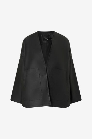 IVY Copenhagen Jakke Ivy Kylie Leather Cardigan Svart