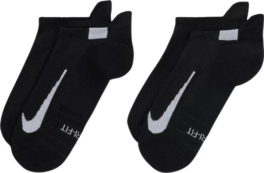 Nike Multiplier Running No-Show Socks 2-Pack Black/White L Nike Multiplier Running No-Show Socks 2-Pack Black/White L
