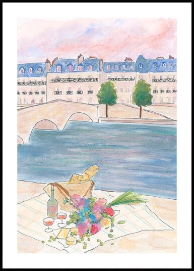 Paris Picnic At the Seine Plakat / 50x70cm Paris Picnic At the Seine Plakat / 50x70cm