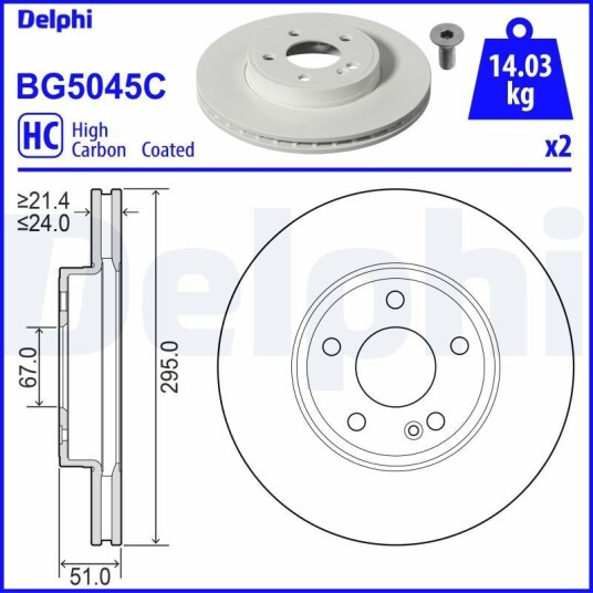 Bremseskive DELPHI BG5045C