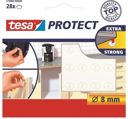 tesa Protect Anti-noise / Anti-slip pads Ø 8mm Transparent