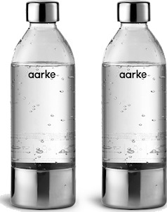 Aarke Kjæledyrsflaske 1 L 2-pakning Klar/Rustfritt stål Aarke Kjæledyrsflaske 1 L 2-pakning Klar/Rustfritt stål