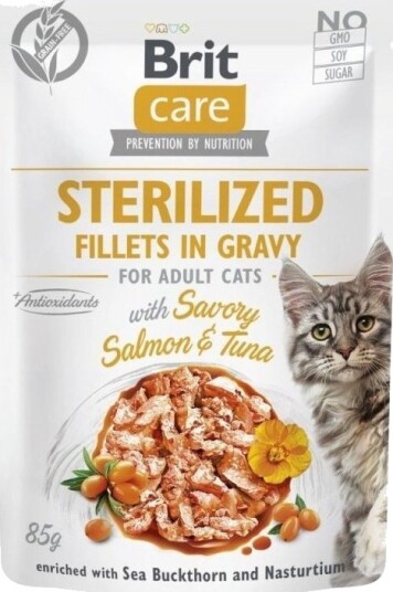 Brit Care Sterilised Laks Tunfisk Våtfôr 85 G