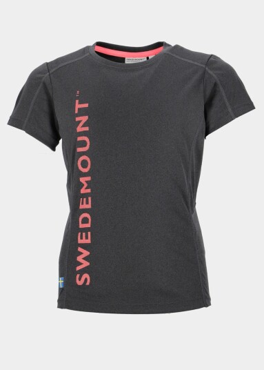 Swedemount Training Logo Tee G Jr Charcoal Melange/New Pink 150 T-Shirts
