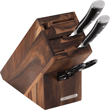 Continenta Knivblokk, Akacia, for 5 kniver, bryne og saks Continenta Knivblokk, Akacia, for 5 kniver, bryne og saks