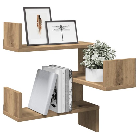 Veggmontert hylle artisan eik 40x40x49,5 cm konstruert tre 8721158439611