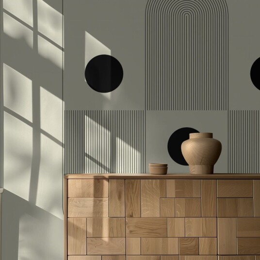 Tapet – Beige buemønster Tapet – Beige buemønster