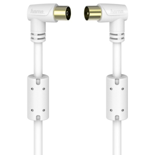 Hama koaksial antennkabel 90°, 95 dB 3 m/hvit