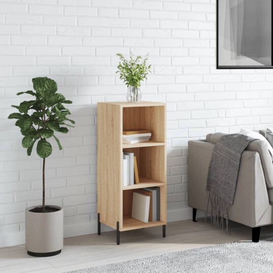 vidaXL Skjenk sonoma eik 34,5x32,5x90 cm konstruert tre