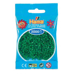 Hama Mini Perler 501-10 Grønn 2000 stk Hama Mini Perler 501-10 Grønn 2000 stk