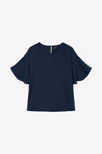Vero Moda - Bluse Vmalva Wide SS Top Wvn GA - Blå