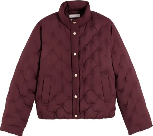 Tommy Hilfiger Lw Down Flag Quilt Jacket Burgundy XS