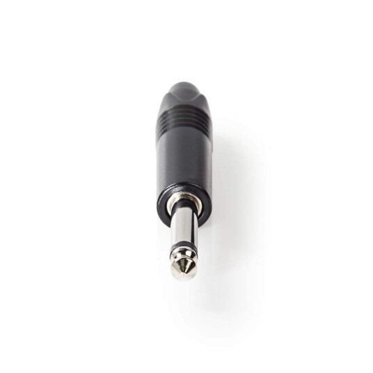 Nedis Audio Connector Rett Hann Nikkel Belagt Lodde Kabeltilførselsdiameter: 6.0 Mm Aluminium Sort Plastpose 1 Stk.