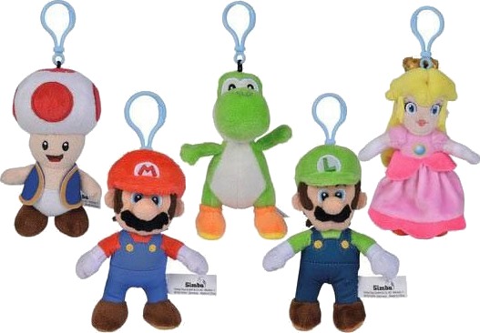 Super Mario Plysj Nøkkelring assortert Super Mario Plysj Nøkkelring assortert