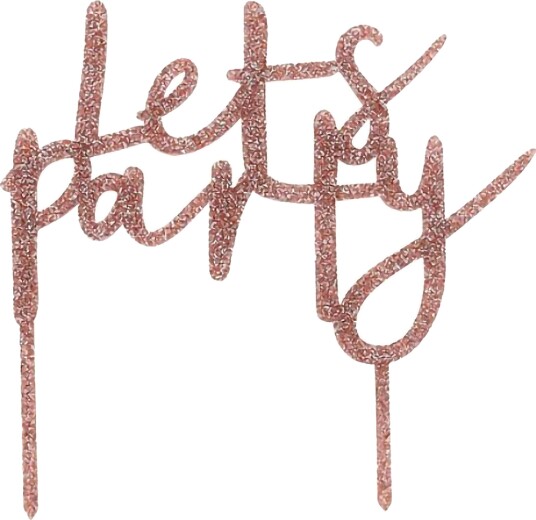 Kakedekorasjon Let's Party Roségull i Akryl Kakedekorasjon Let's Party Roségull i Akryl