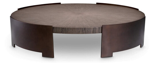 Quinto salongbord bronze finish grey oak