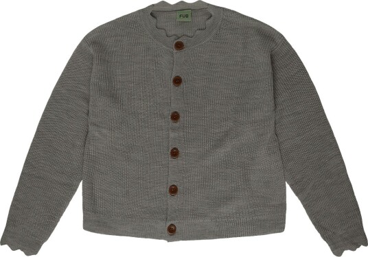 FUB Rib Cardigan LIGHT GREY MELANGE 140