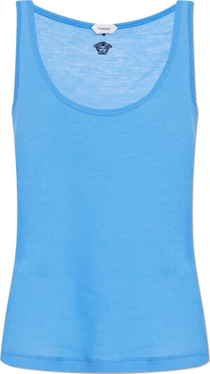 Versace Dame Topper Blå 2XS,