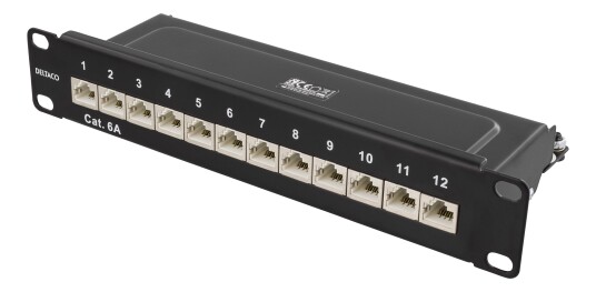 Deltaco Patchpanel Sort Cat6a 1u Deltaco Patchpanel Sort Cat6a 1u