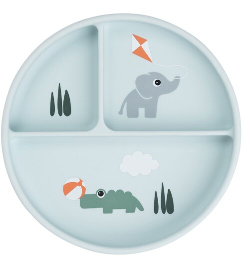 DonebyDeer Blue Stick&Stay Divided Plate Lekeplass