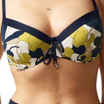 Chantelle Flowers Underwire Bikini Bra Blå m blomster D 70 Dame