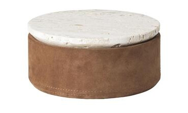 Kristina Dam Studio Suede Oppbevaringsboks Liten Beige/Karamell