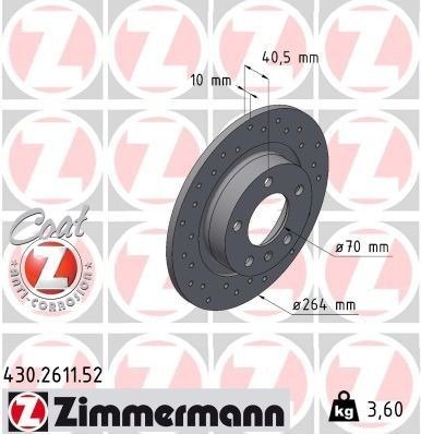 Bremseskive ZIMMERMANN 430.2611.52