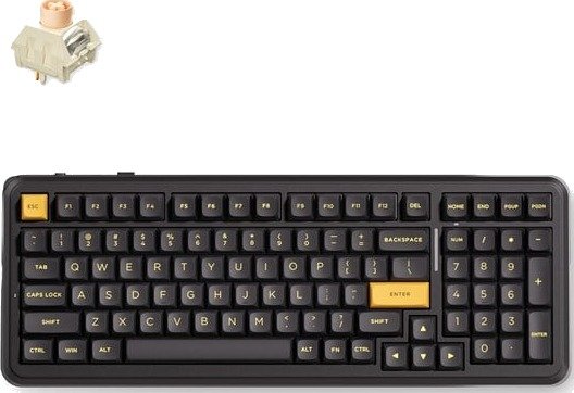MCHOSE K99 V3 Wireless Mechanical Black Gold Gamingtastatur Engelsk (USA) Svart HW-K99V3-7