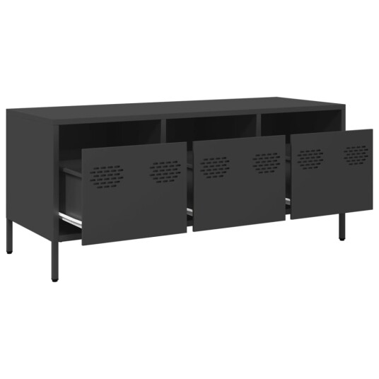 TV-benk svart 101,5x39x43,5 cm kaldvalset stål 8721102929830 TV-benk svart 101,5x39x43,5 cm kaldvalset stål 8721102929830