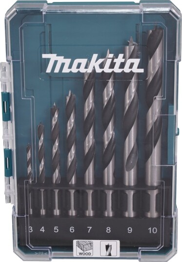 Makita D-77257 Treborsett med Rund Tange - 8 Deler i Plastboks