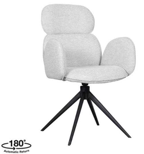Trend Collection Vidar Spisestol med armlener – Natur Bouclé